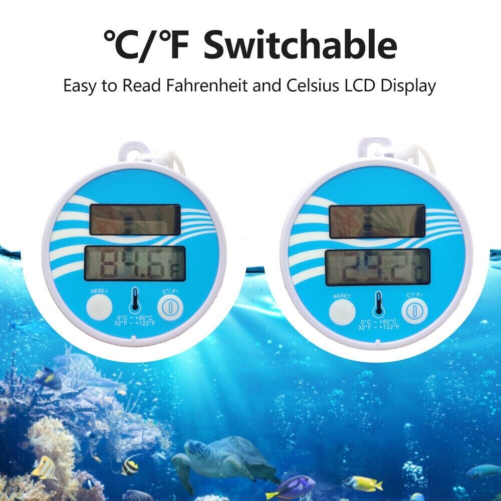 Digital Solar Pool Thermometer - Floating Waterproof for Pools & Spas