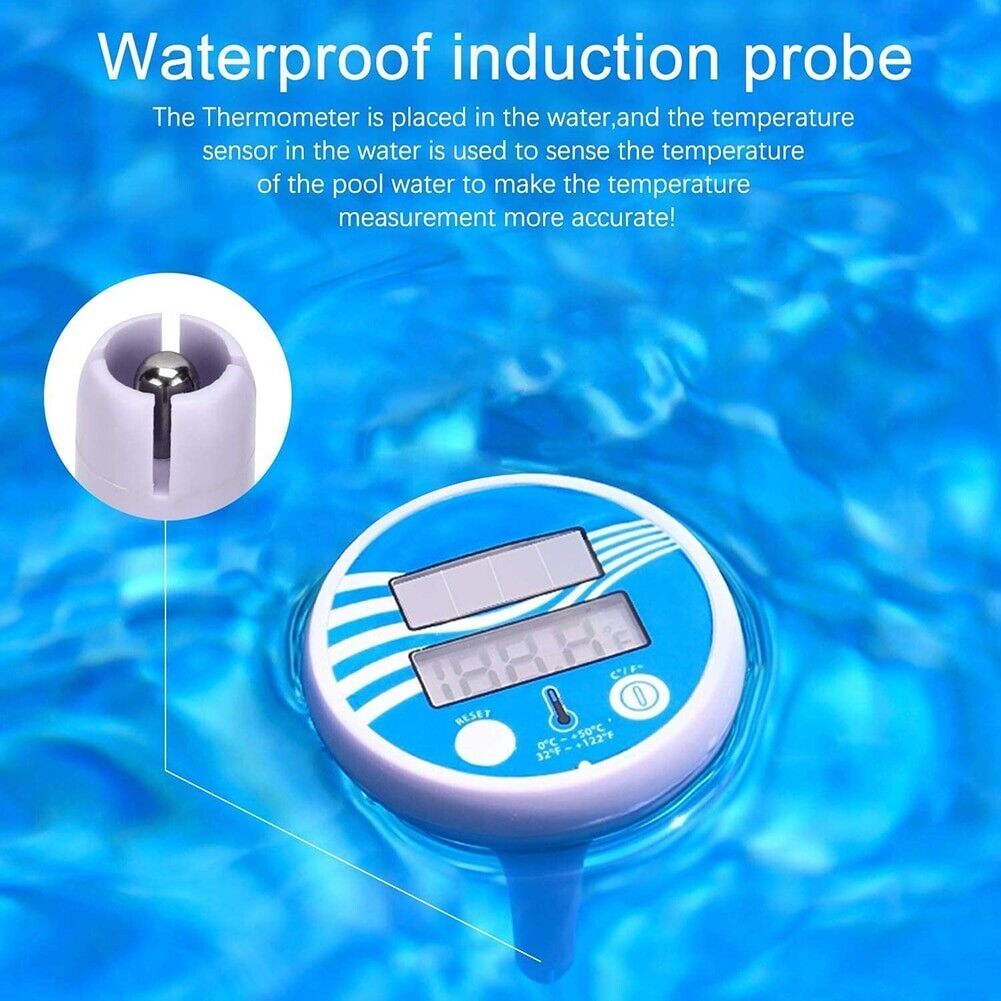 Digital Solar Pool Thermometer - Floating Waterproof for Pools & Spas