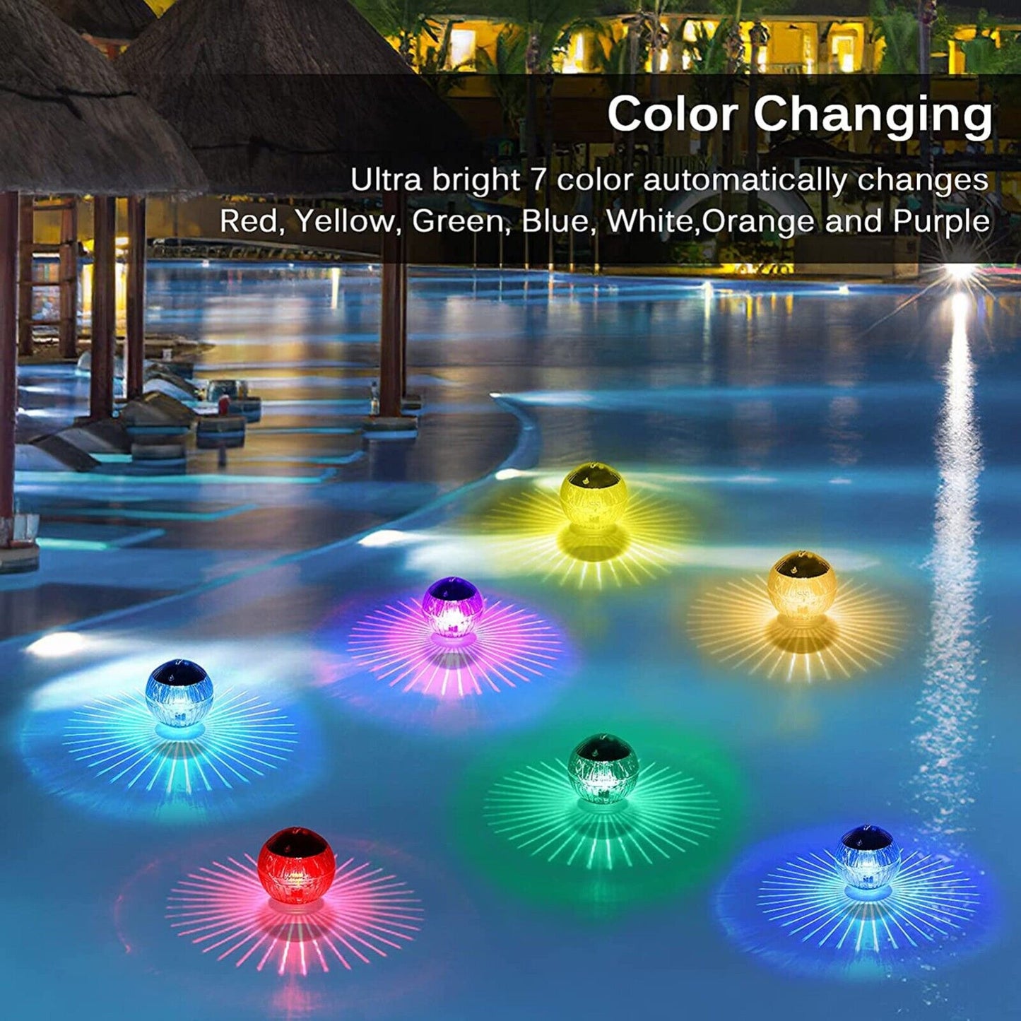 Solar Floating Pool LED Light - RGB Color Changing
