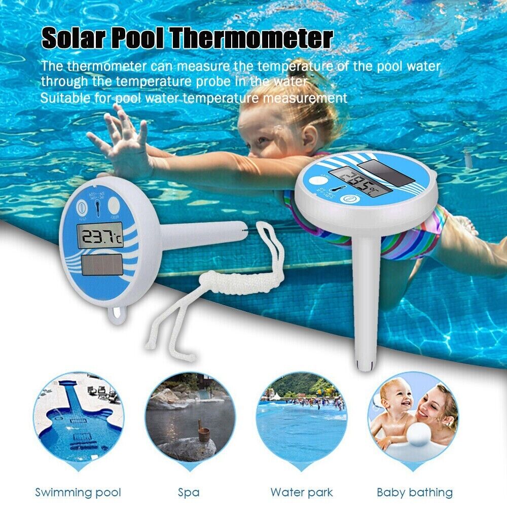 Digital Solar Pool Thermometer - Floating Waterproof for Pools & Spas